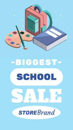 Back to School Biggest Sale Announcement Instagram Video Story Design Template