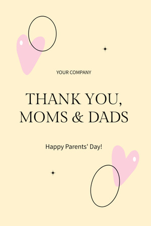 Happy Parents' Day Creative Greeting Card Postcard 4x6in Vertical Design Template