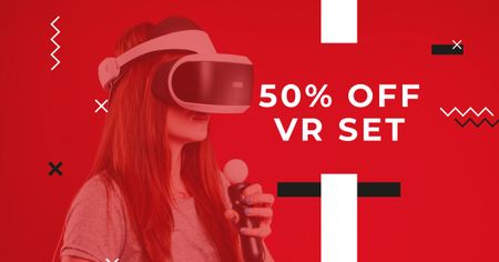 Ontwerpsjabloon van Facebook AD van VR Set Discount Offer