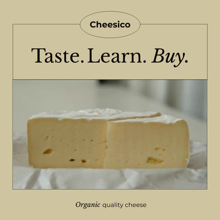 Modèle de visuel Annonce de dégustation de fromage avec du fromage à moisissure blanche - Animated Post