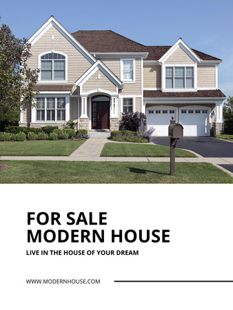 Real Estate Agency Offers Modern House Poster US Design Template