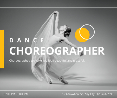 Plantilla de diseño de Ad of Classes with Dance Choreographer Facebook 
