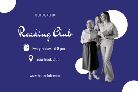 Book Club Ad Postcard 4x6in Design Template