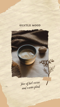 Autumn Inspiration with Warm Drink Instagram Story Design Template