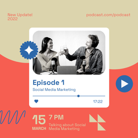 New Podcast about Social Media Marketing Instagram Design Template