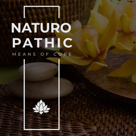 Spa Cosmetics with Zen Stones and flowers Instagram AD – шаблон для дизайну