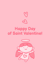 Saint Valentine's Day Greeting on Pink