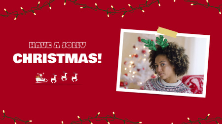 Platilla de diseño Cute Christmas Wishes with Santa on Sledge Full HD video