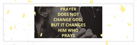 Ontwerpsjabloon van Email header van Religieus citaat over gebed met iemands gezicht