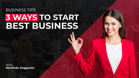 Template di design Start Business With Woman Youtube Thumbnail