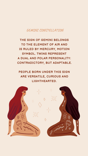 Designvorlage Astrological sign explanation with Two Women für Instagram Story