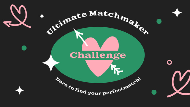 Matchmaking Event Announcement with Heart FB event cover Design Template