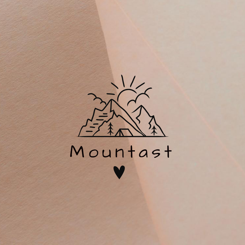 Ontwerpsjabloon van Logo van Cute Sketch of Mountains