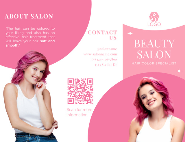 Hair Color Specialist Offer Brochure 8.5x11in – шаблон для дизайна