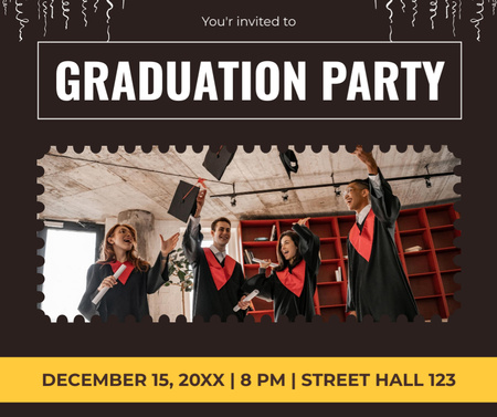 Graduation Party with Cheerful Alumni Facebook Design Template
