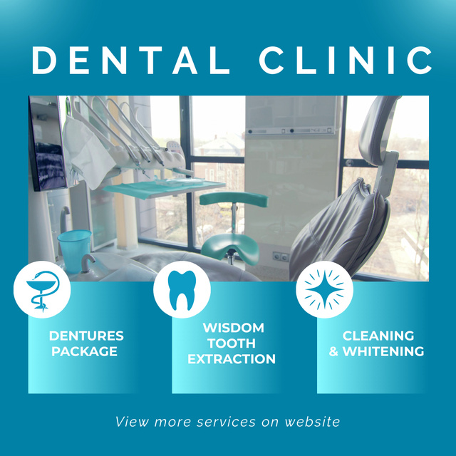 Plantilla de diseño de Dental Clinic With Various Services Offer Animated Post 