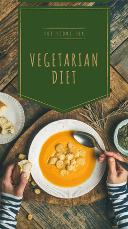 Man eating Vegetable Soup Instagram Story Design Template