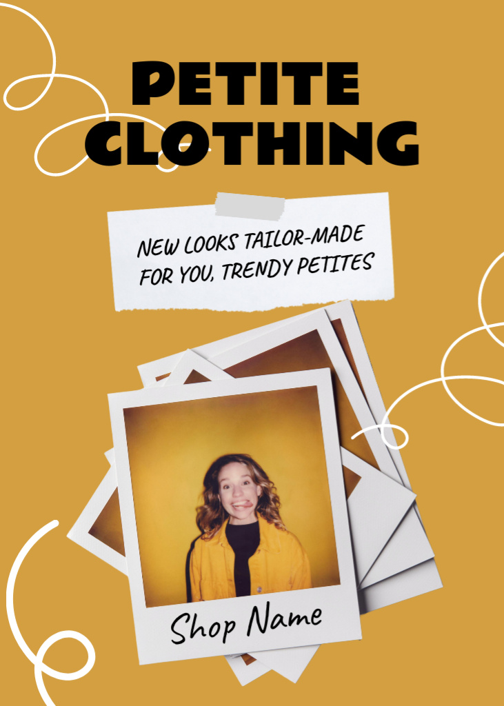 Template di design Offer of Petite Clothing with Beautiful Woman Flayer