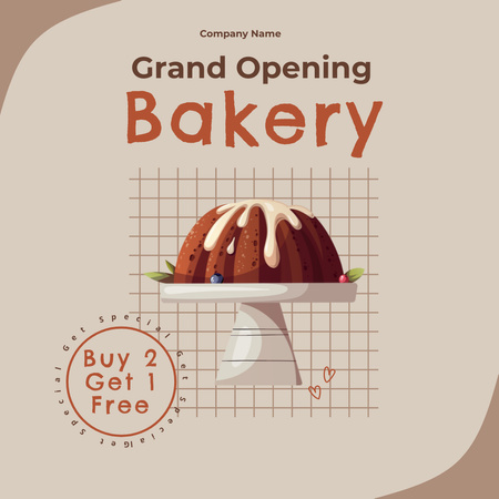 Торжественное открытие пекарни Instagram – шаблон для дизайна