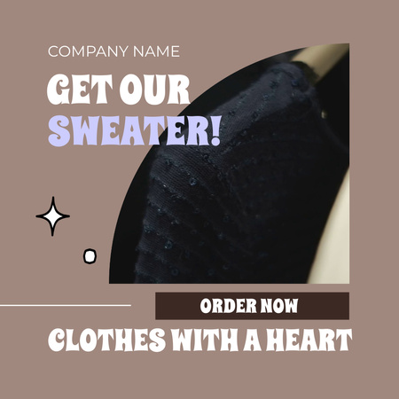Sweaters With Various Patterns Promotion Animated Post Design Template