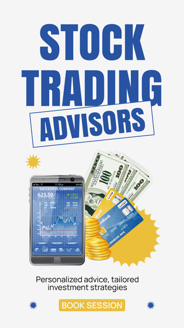 Offer Session with Professional Stock Trading Advisor Instagram Story Πρότυπο σχεδίασης