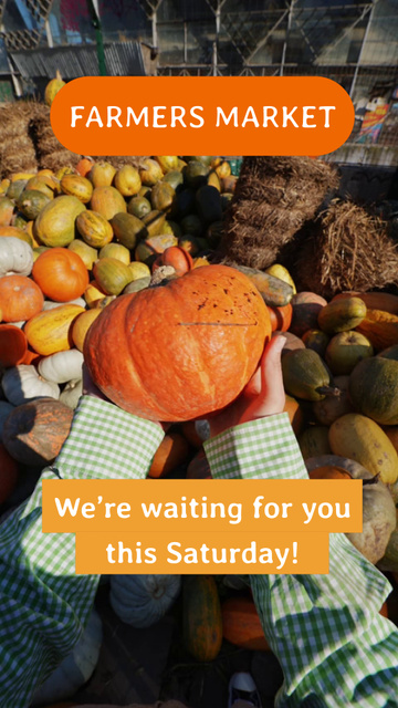 Template di design Farmers Market With Pumpkin On Saturday TikTok Video