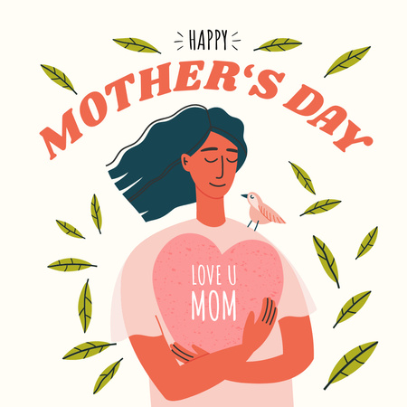 Mother's Day Holiday Greeting Instagram Šablona návrhu