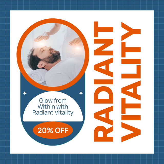 Energy Healing With Radiant Vitality At Reduced Price Instagram AD Design Template