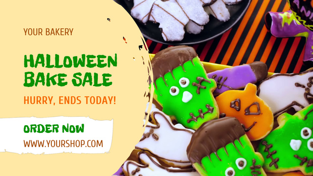 Ontwerpsjabloon van Full HD video van Halloween Bake Sale With Sweet Cookies