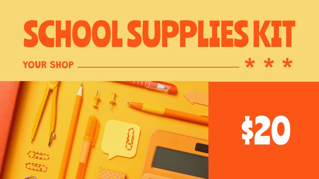 Back to School Special Offer on Orange Label 3.5x2in Design Template