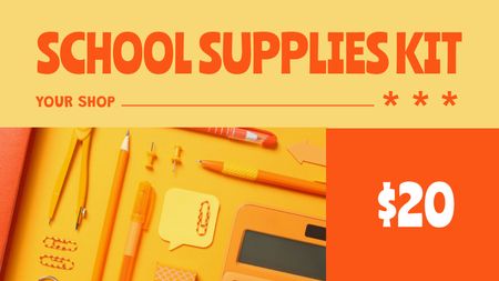 Back to School Special Offer on Orange Label 3.5x2in Design Template