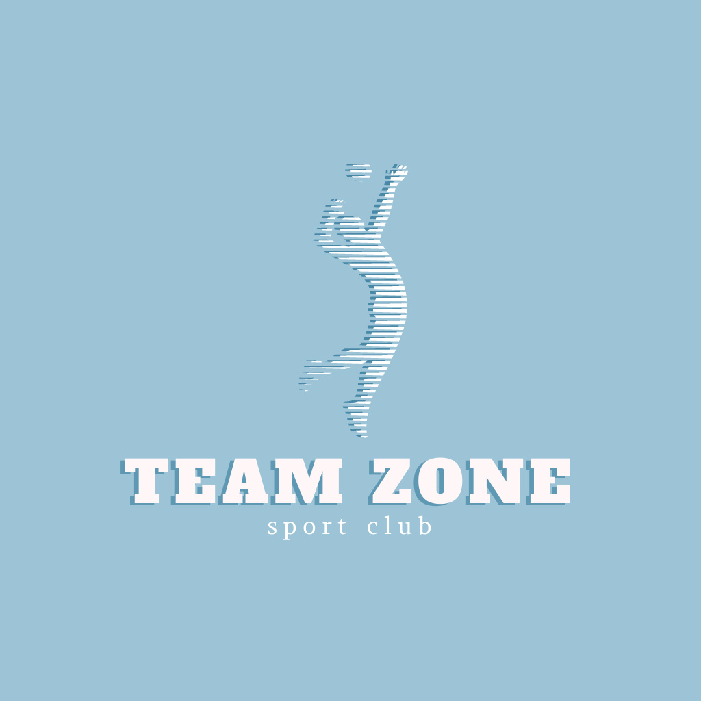 Sport Club Emblem with Sportsman Logoデザインテンプレート
