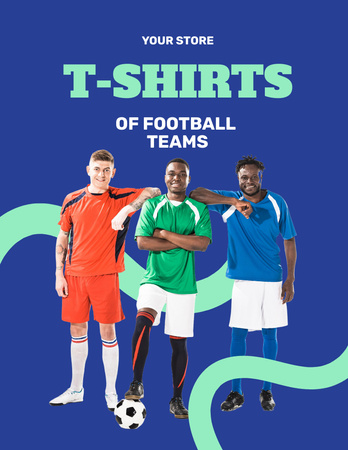 Football Team T-Shirts Sale Offer Flyer 8.5x11in Design Template
