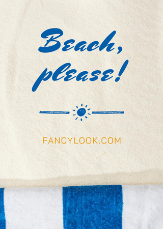 Summer Skincare Product With Towel Postcard A6 Vertical Design Template