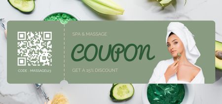 Designvorlage Spa Body Care Services Offer for Woman für Coupon Din Large