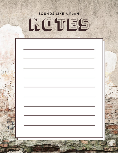 Individual Organizer with Old Wall with Broken Bricks Notepad 107x139mm Design Template