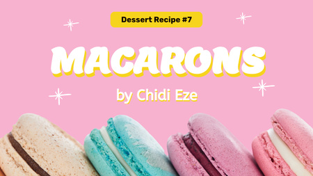 Ontwerpsjabloon van Youtube Thumbnail van Recept voor smakelijke macarons