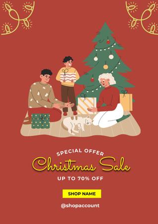 Christmas Sale Offers for Home and Family Poster Design Template