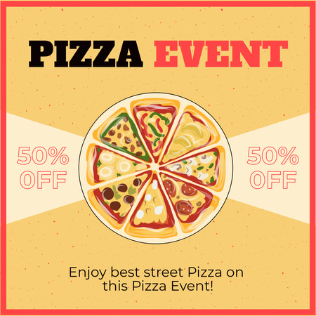 Discount Offer on Tasty Pizza Instagramデザインテンプレート