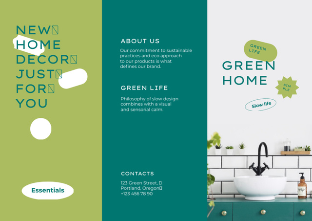 Platilla de diseño Eco Interior Offer for Home Brochure
