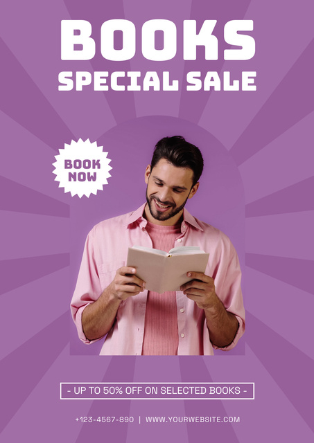 Special Sale of Books Poster Design Template