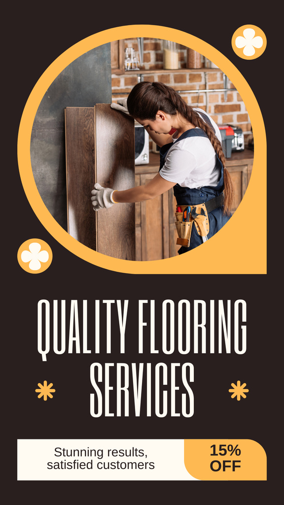 Designvorlage Awesome Quality Flooring Service At Lowered Price für Instagram Story