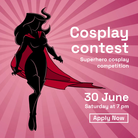 Gaming Cosplay Contest Announcement Animated Post Design Template