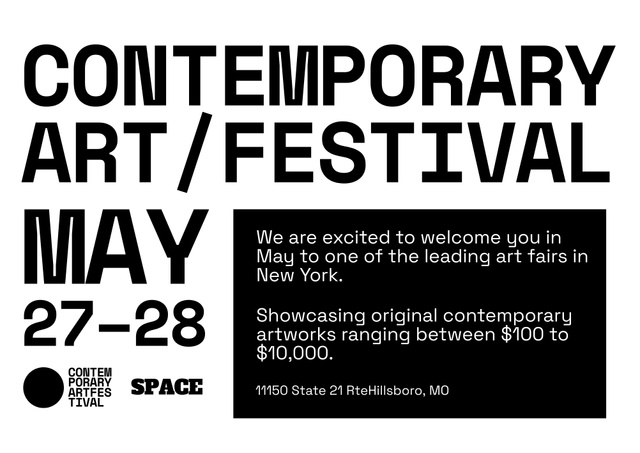 Showcasing Contemporary Art Festival Announcement Poster B2 Horizontal Modelo de Design