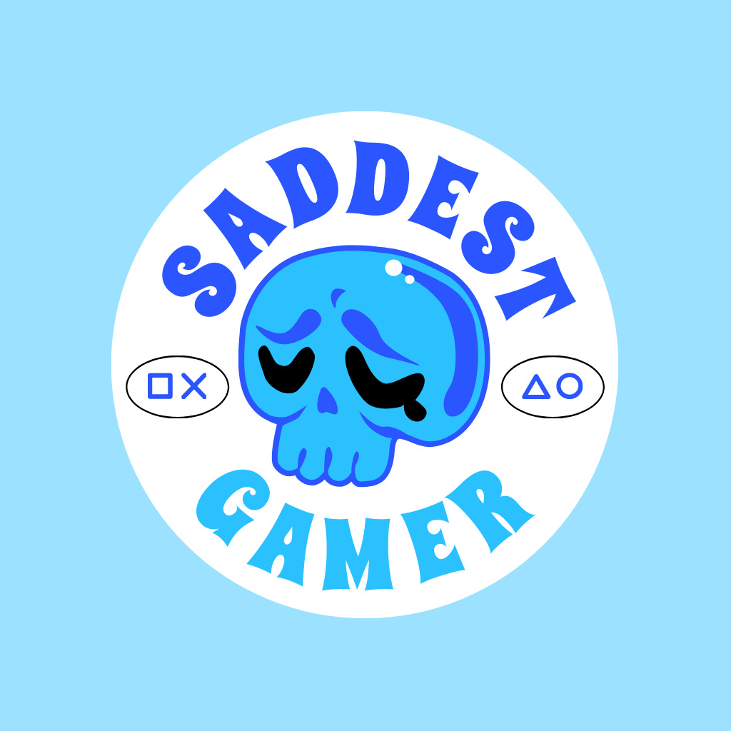 Emblem with Sad Skull Logoデザインテンプレート