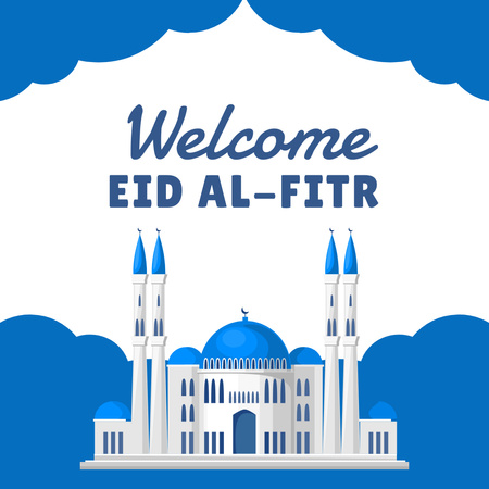 Visit Announcement to Eid Al-Fitr Instagram Design Template