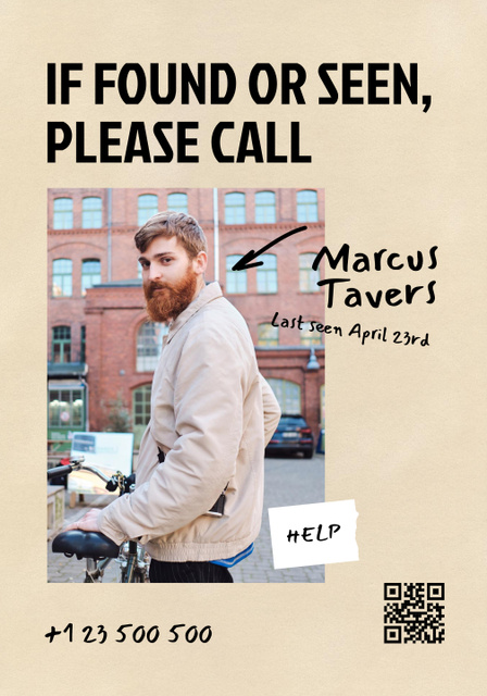Ontwerpsjabloon van Poster 28x40in van Announcement of Missing Person with Man in City