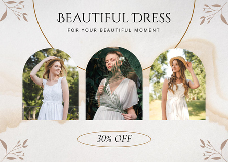 Card Beautiful Dress sale Card tervezősablon