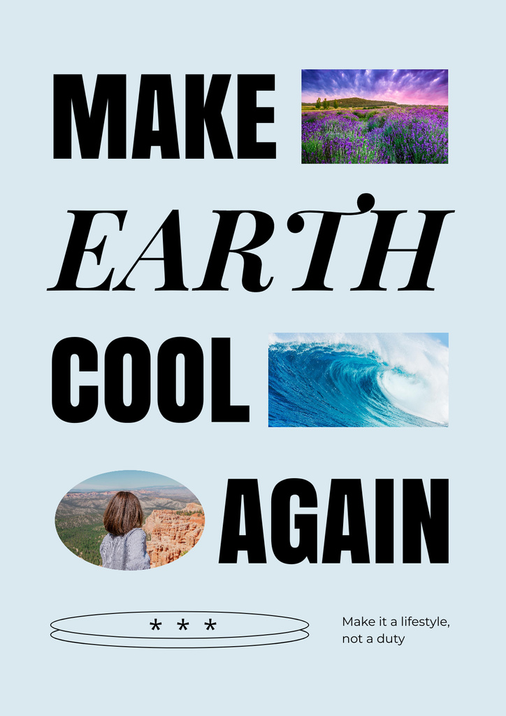 Platilla de diseño Eco Care Concept with Nature Landscapes Poster
