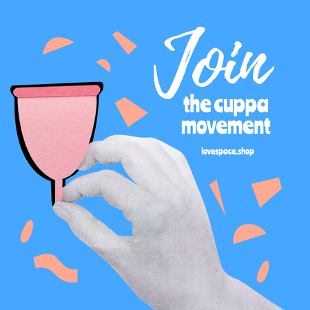 Sex Shop Promotion with Menstrual Cup Instagram Tasarım Şablonu